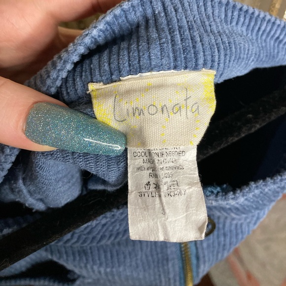 NWOT Limonata blue corduroy miniskirt with gold o-ring zipper and square pockets - Picture 4 of 4